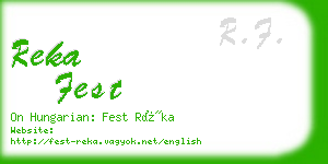 reka fest business card